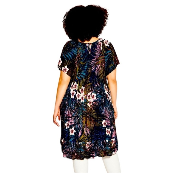 LORALETTE 100% Viscose Tropical Multicolor Dress/Tunic Dress Size 4X (26/28 - Picture 2 of 8